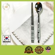 KOREAN LONG SPOON AND CHOPSTICK SET/SET SUDU DAN CHOPSTICK PANJANG KOREA