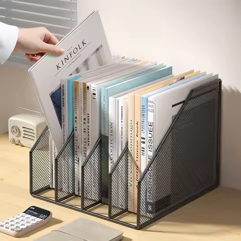 Metal File Rack Office Desk Shelf Standing Desktop File Folder File Box File Storage Box Data Rack S