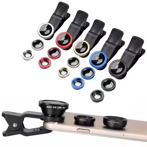 3 In 1 Fisheye Lens 0.67X Wide Angle Micro Camera Lens Kits For iPhone Angle Zoom Fish Eye Len Mobil