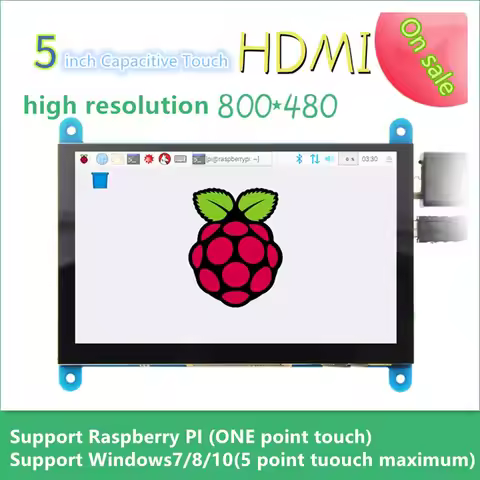 5 Inch HDMI-compatible Capacitive Touch Screen 5.0" LCD Display Module 800x480 for Raspberry Pi 2B/3