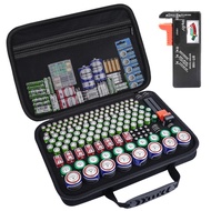 HESPLUS Hard Battery Organizer Storage Box, Carrying Case Bag Containers Holder Holds 210+ AA AAA C 