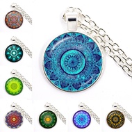 Vintage Pattern Pendant Necklace Om Indian Yoga Mandala Necklace
