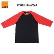 Oren Sport CT56 Cotton Baseball Tee - Black/Red