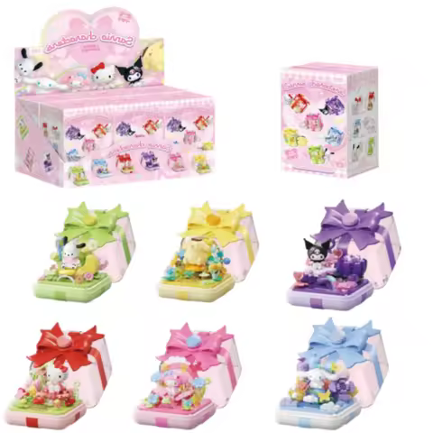 Sanrio Hellokitty Pochacco Kuromi Blind Box Acrylic Ring Box Anime Peripherals Model Bricks Ornament