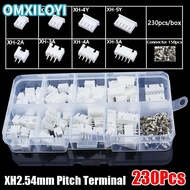 OMXILOYI 230Pcs Pin Connector, 2p 3p 4p 5pin Male And Female 2.54mm Pitch Terminal, Housing Kit 4 Va