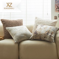 Bantal kusyen sofa 45x45cm, Light Luxury Plush Yarn dyed 45x45cm Pillow case Comfortable Soft Living