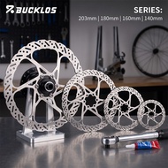 BUCKLOS MTB Rotor Stainless Steel Bike Rotor 160mm Centerline 6-Bolt Disc Rotor for Road Bike