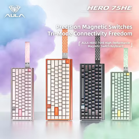 AULA HERO 75 HE 75% Magnetic Switch Mechanical Keyboard Tri-mode RGB Hall Effect Rapid Trigger 8K Re