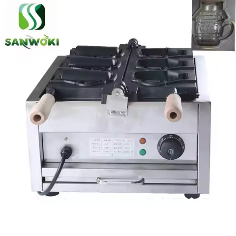 3pcs Electric Ice Cream cup shape waffle Baker Machine Cup-type scones machine cup shape Waffle mold