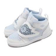 Nike 童鞋 Sky Jordan 1 TD 小童 幼童 白 藍 魔鬼氈 喬丹 皮革 休閒鞋 BQ7196-411