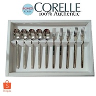 CORELLE Coordinates Tea Spoon & Tea Fork 10 Piece Set Herb