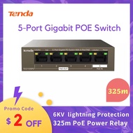 Tenda POE Switch 5/6/10 Ports Gigabit Fast Network Switch Gigabit Work IP Surveillance Camera Smart 