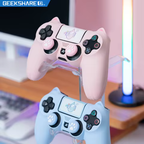 GeekShare 3-1 Accessories Kit Cat Paw Silicone Controller Cover Skin Protector for Playstation 4 Sli
