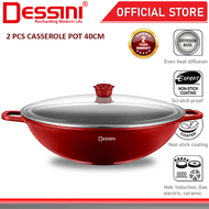 DESSINI ITALY GLW-40 Casserole Induction Die Cast Aluminium Non Stick Stock Pot Bowl Wok Fry Pan Coo