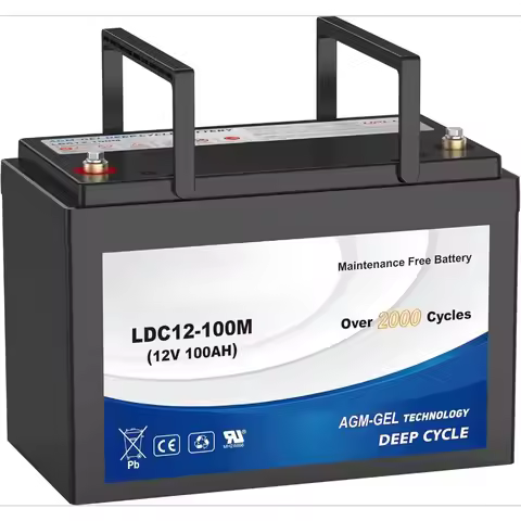 12V 100Ah Deep Cycle Battery, LDC12-100M Maintenance Free BCI Group 27 Size Rechargeable AGM Gel Bat