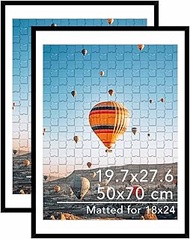 JCJMY 19.7x27.6 Puzzles Frame for 50x70 cm Puzzle Poster Photo Picture, Display 18x24 with Mat or 19