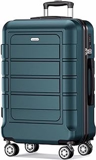 Luggage PC+ABS Durable Expandable Hardside Suitcase with Double Spinner Wheels TSA Lock, Armygreen, 28 in