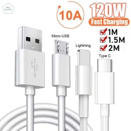 120W 10A Lightning Micro USB Type C Cable Super Fast Charing Cable Compatible with IPhone Xiaomi Samsung Huawei Data Cord