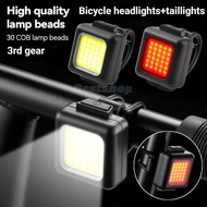 Rechargeable Bike Lights Bike Front Lights Rear Lamp Taillight Waterproof COB LED Warning Cycling Light Bicycle Accessories