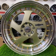 Rotiform Japan Wheels 17 Inch 8JJ 8H100/114 ET35 Low Gold Polished Lip