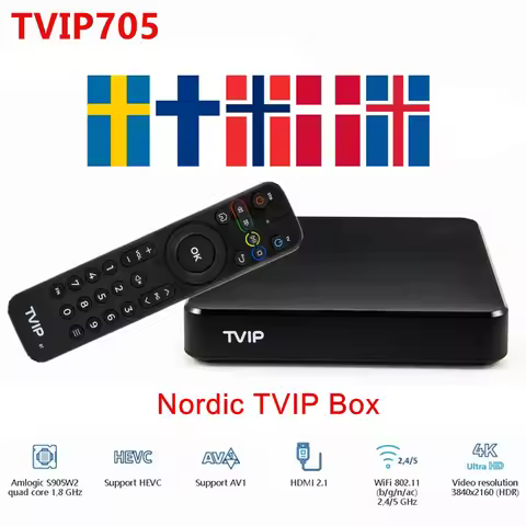 TVIP S-Box v.705 4K Ultra HD Android 11 OS TV BOX Amlogic S905W2 2.4/5G WiFi H2.65 Set Top Box TVIP 