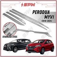 Perodua Myvi G3 2018-2025 Stainless Steel Chrome Trim Garnish Cover Side Door Moulding Rear Center G