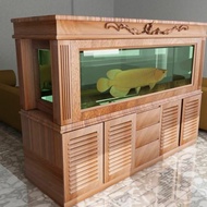 bufet aquarium kayu jati jepara meja aquarium ikan arwana minimalis