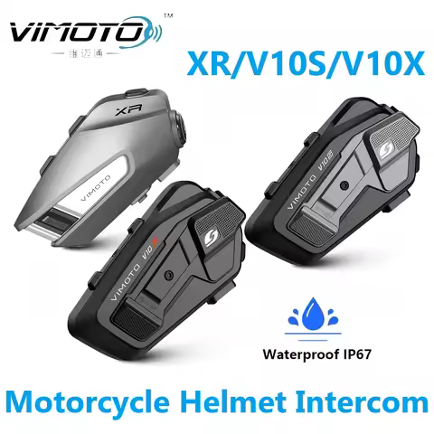 Vimoto XR/V10S/V10X Motorcycle Helmet Bluetooth Headset Intercom Multi-person Music Sharing IPX67 Wa