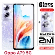 ฟิล์ม2023 Oppo A79 5G 2 In 1ปกป้องหน้าจอสำหรับ Oppo A79 5G OppoA79 2023 79 79A 5G ฟิล์มกันรอยด้านหน้าเลนส์หลัง