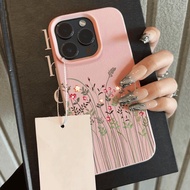 Colorful Floral Pattern Leather Lichee Phone Case For iPhone 17 Pro Max Air 16 Pro 15 14 13 12 11 Fo