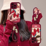 New Year Red 3D Embroider Pony Casing For Realme Narzo 70X 70 30 Pro 60X 50 50A Prime N65 N63 N61 N5