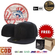 HITAM Mlb Fitted Baseball Cap 59fifty Ny Yankees Full Black