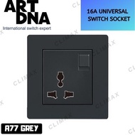 ART DNA A77 16A Universal Switched Socket - Matt Black