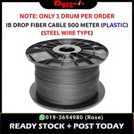 FTTH 1 Core Outdoor IB Drop Fiber Cable (steel wire type) (White Core) 500m GJYXCH -1B6a2 G657A2 IB7