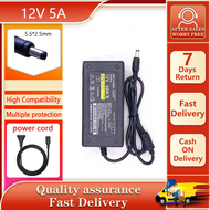 ใหม่ 12V 5A 5.5 มม*2.5 มม. AC Adapter สำหรับ LCD TV Display Camera Power Adapter Charge