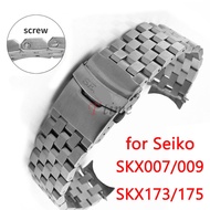 20mm 22mm Curved End Bracelet for Seiko SKX007 SKX009 SKX173 SKX175 Watch Band 316L Solid Stainless Steel Wrist Strap Screw Link Style