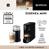 NESPRESSO Essenza Mini C30 Coffee Machine, Black with Aeroccino3