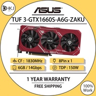 USED ASUS TUF 3-GTX1660S-A6G-ZAKU Graphics Cards GTX 1660 Super GPU 6GB DDR6 1830 MHz 450W 192bit 16