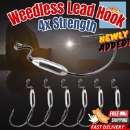 【4X Strength】Lead Weedless Soft Plastic Hook Mata Kail Casting soft plastik Haruan Toman Siakap