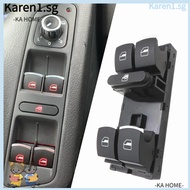 KA Car Window Lifter, ABS 5ND959857 Window Control Switch, Auto Accessories 8 Pins Chrome Master Electric Window Switch for VW/ Jetta /Tiguan /Golf /GTI MK5 MK6 Passat