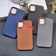 Softcase Leather Pro Macaron List Crom Case iphone 15 iphone 15 Plus iphone 15 Pro iphone 15 Pro Max