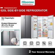 Hisense 620L Inverter Side by Side fRIDGE Refrigerator RS666N4ACNIV RS666N4ABNIV 双开门冰箱 Peti Sejuk