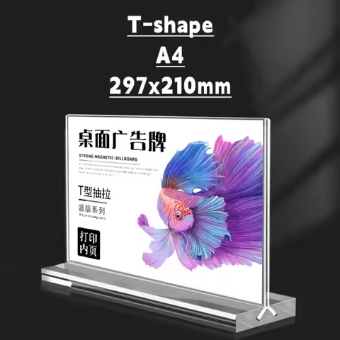 A4/A5/A6 Desk Display Stand Double Side Clear Transparent Price Label Display Rack Acrylic Photo Hol