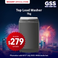 SHARP 7Kg l 8Kg l 9Kg Top Load Washer Washing Machine ES-G70G | ES-G80G | ES-G90G (3 Ticks) l 10 Pro