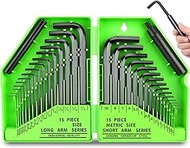 SWANLAKE GARDEN TOOLS 32-Piece Hex Key Allen Wrench Set, SAE and Metric Allen Keys MM(0.7mm-10mm) SA