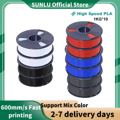 SUNLU PLA High Speed/PLA Meta 10KG 1KG/Roll 1.75mm+/-0.02MM 3D Printer Filament Lines Up Neatly Woun