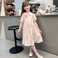 Phong cách Trung Quốc Váy công chúa ngọt ngào cho bé gái mùa Hè Tay Ngắn váy hoa cho bé gái