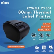 ZYWELL ZY301 80mm POS Thermal Receipt Printer 4MB Input Buffer Auto Cutter for POS System