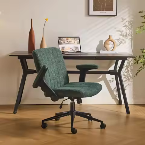 Criss Cross Chair with Adjustable FlipUp Arms,Cross Legged Chair with Wheels,Extra Wide Office Chair
