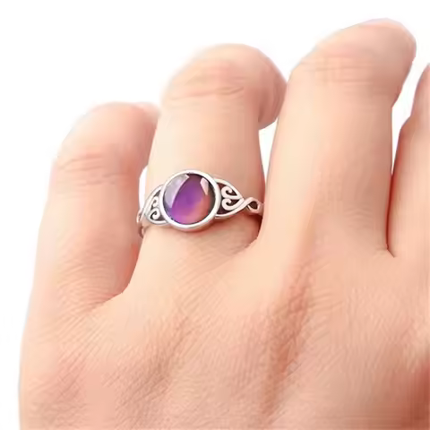 Party Gift For Women Girl Jewelry Mood Ring Color Change Rings Temperature Control Luminous